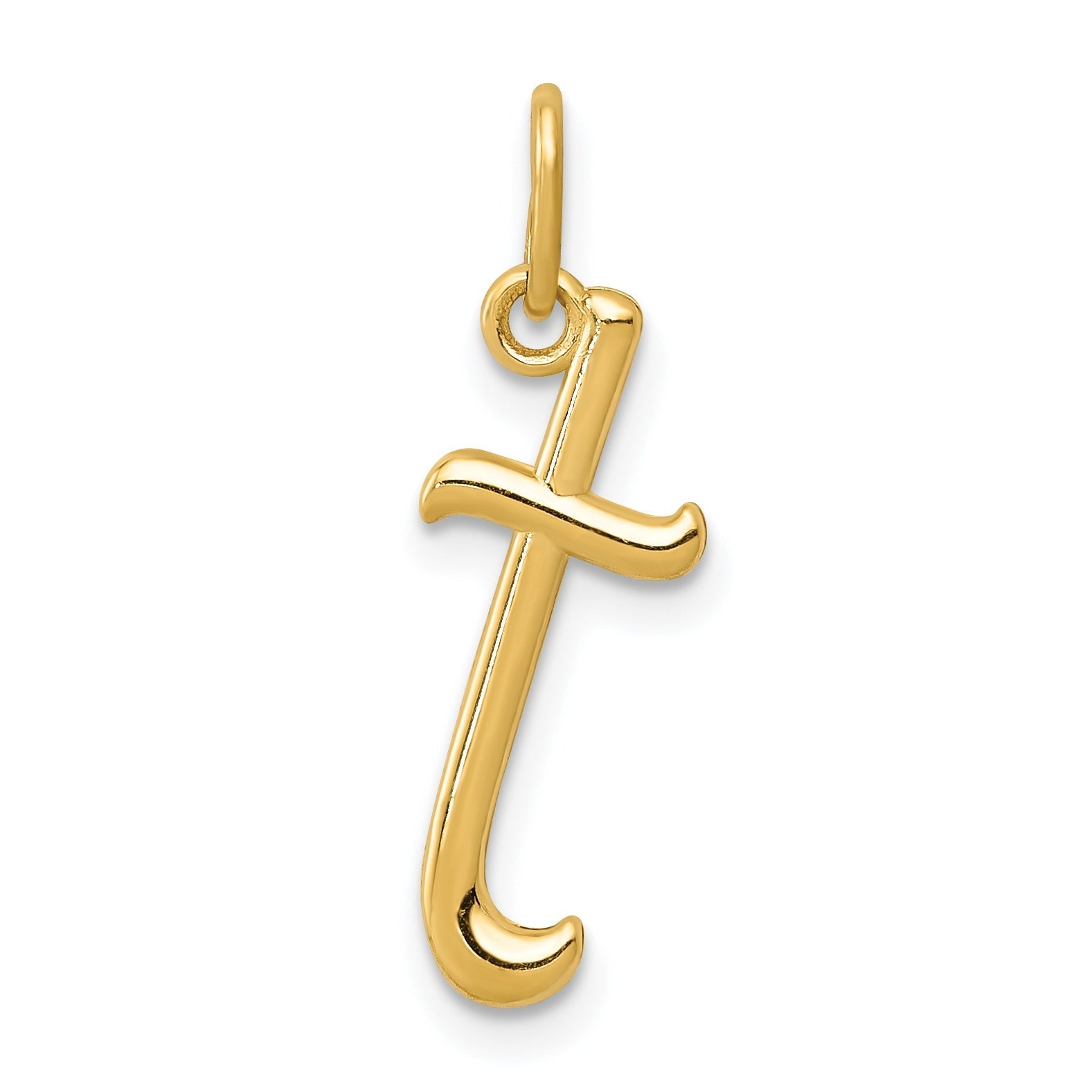 14k Yellow Gold Letter Initial Charm Pendant