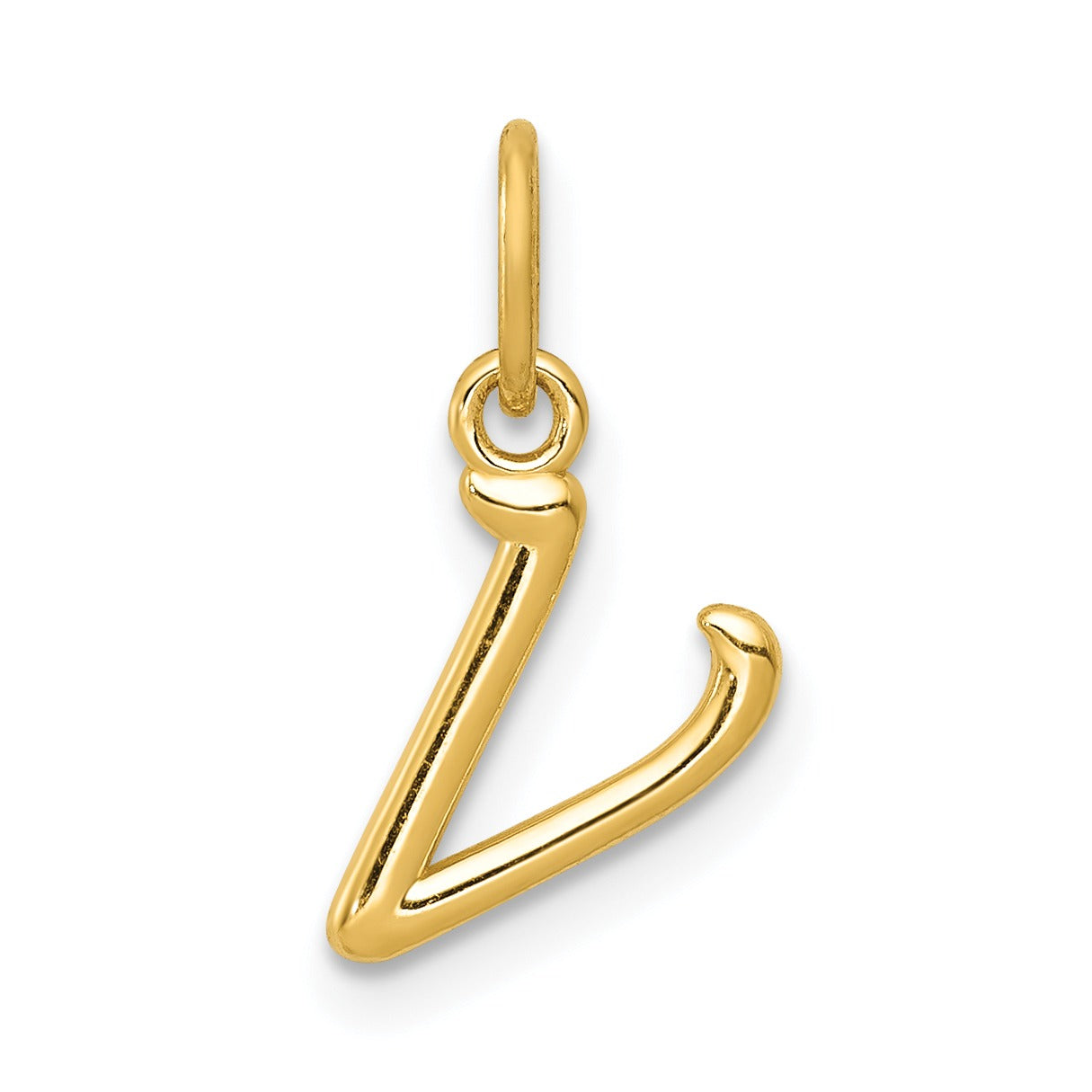 14k Yellow Gold Letter Initial Charm Pendant