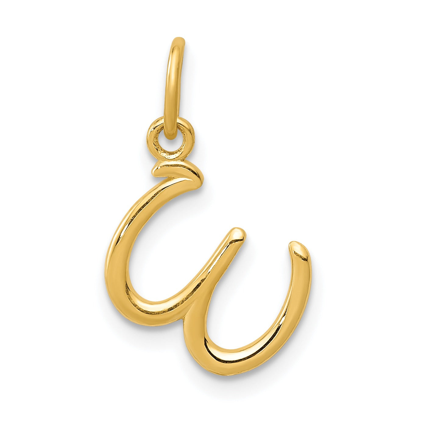 14k Yellow Gold Letter Initial Charm Pendant