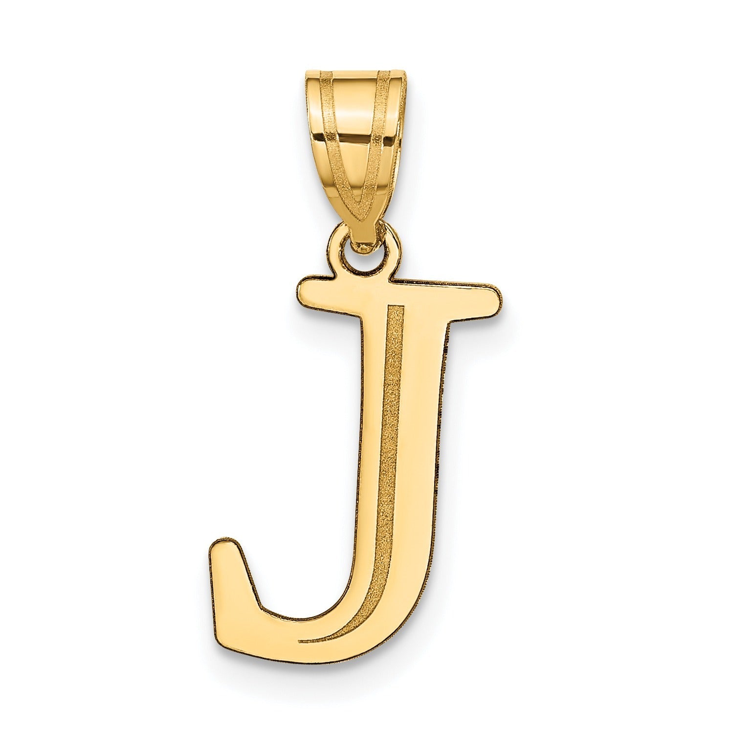 14K Gold Etched Initial Pendants