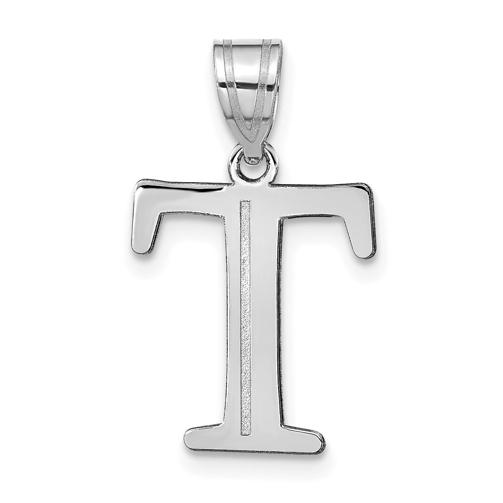 14K Gold Etched Initial Pendants