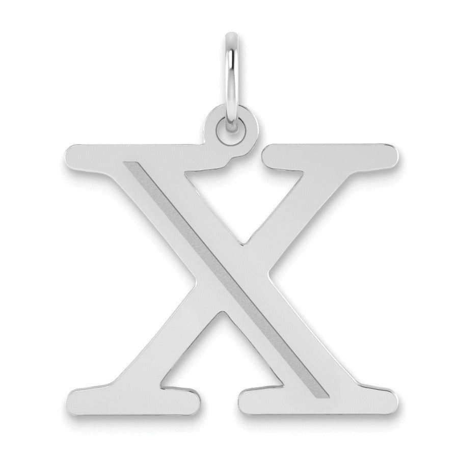 14K Gold Etched Initial Pendants