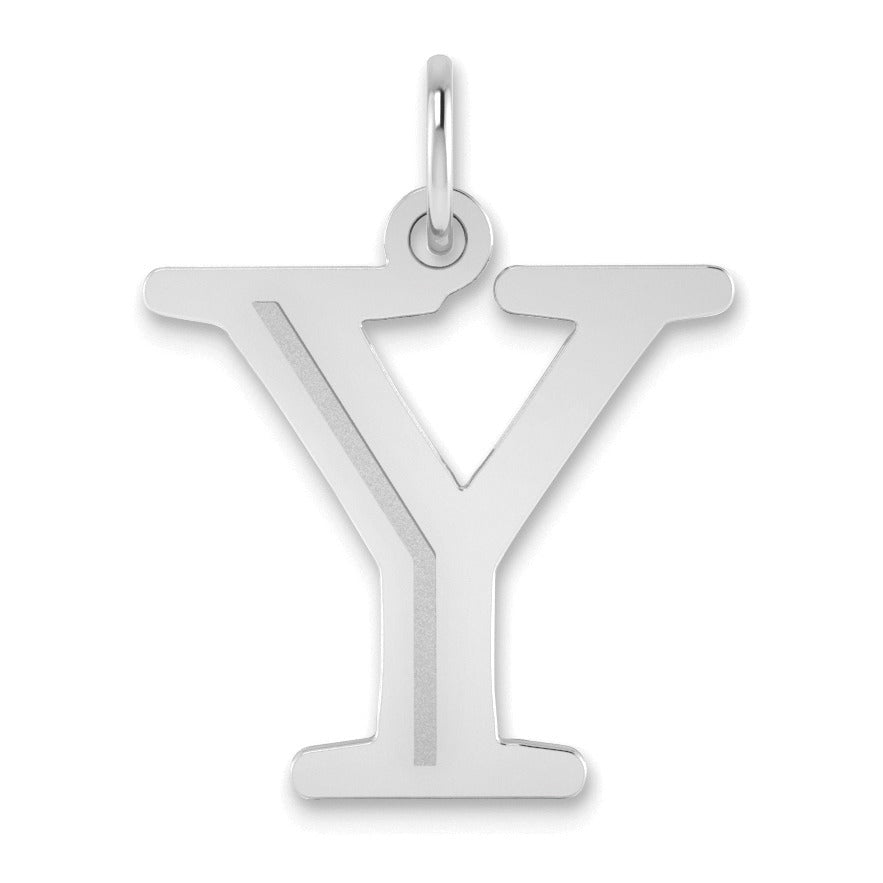 14K Gold Etched Initial Pendants