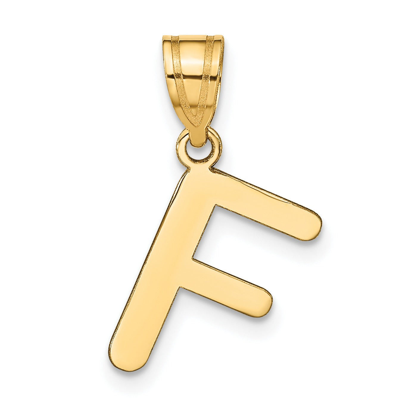 14K Gold Bubble Letter Initial Pendant