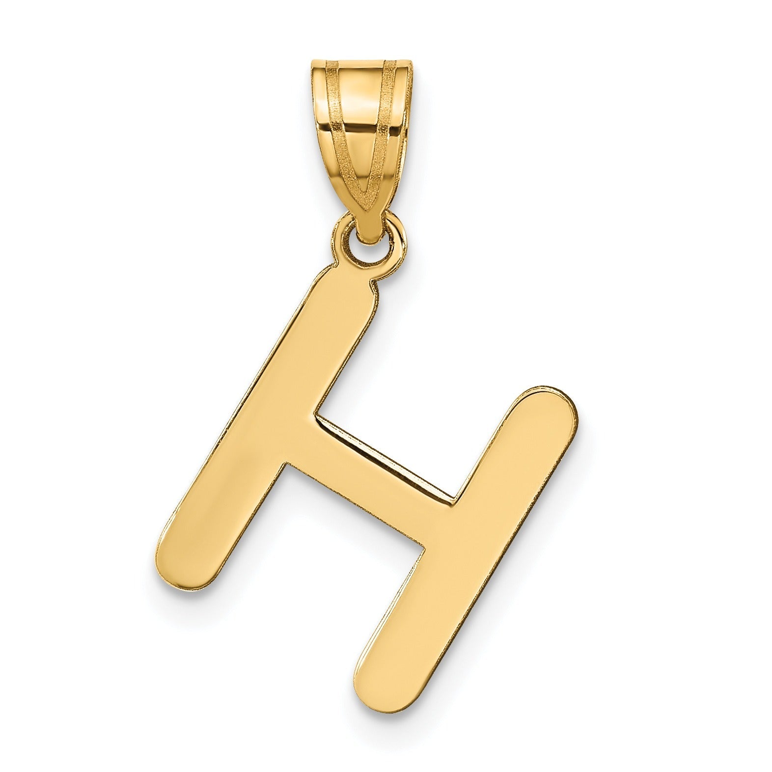 14K Gold Bubble Letter Initial Pendant