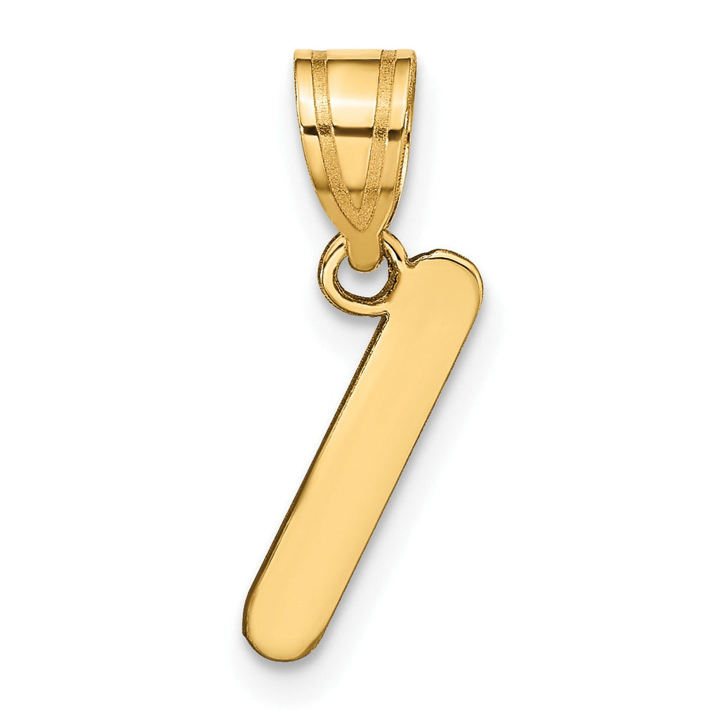14K Gold Bubble Letter Initial Pendant