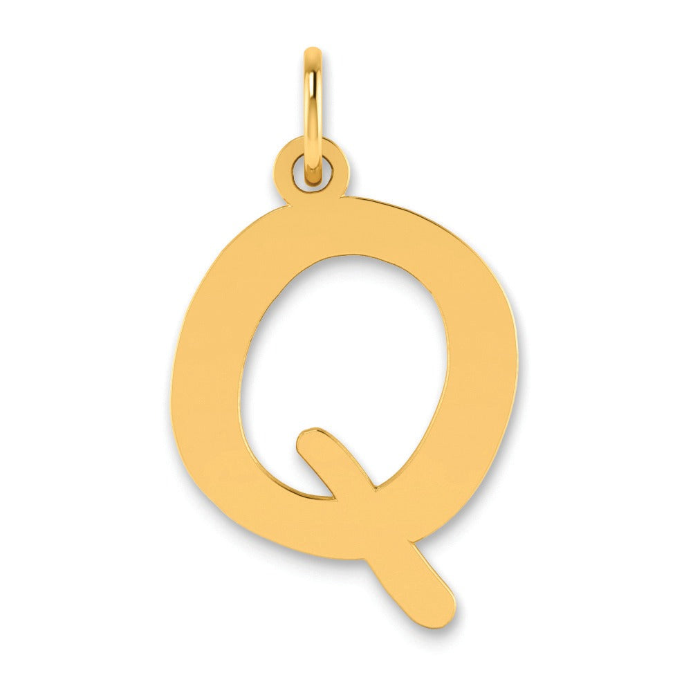 14K Gold Bubble Letter Initial Pendant