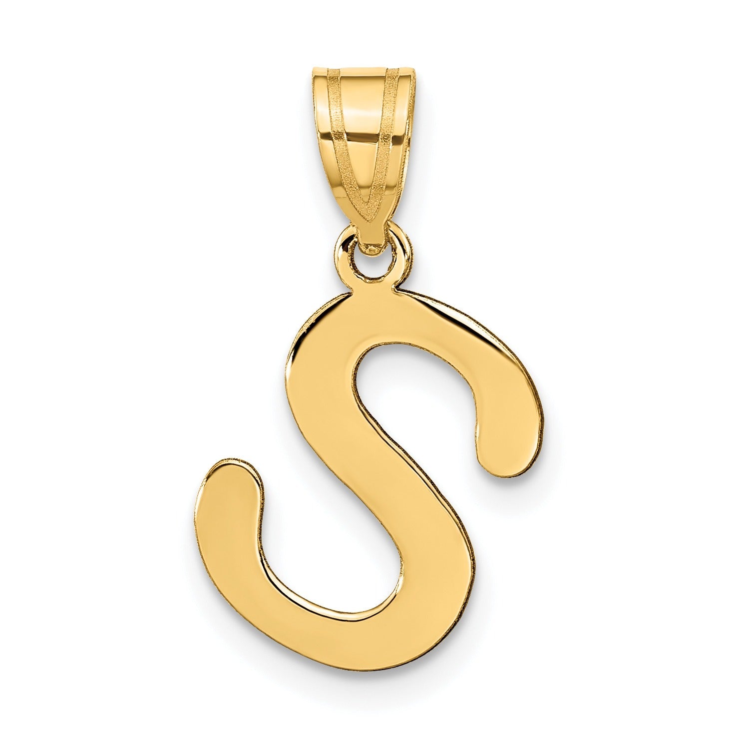 14K Gold Bubble Letter Initial Pendant