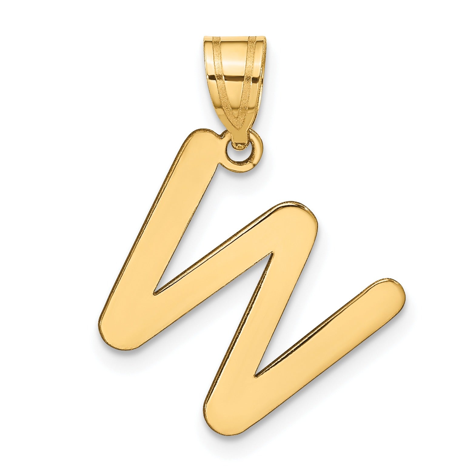 14K Gold Bubble Letter Initial Pendant