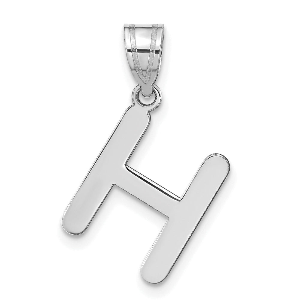 14K Gold Bubble Letter Initial Pendant