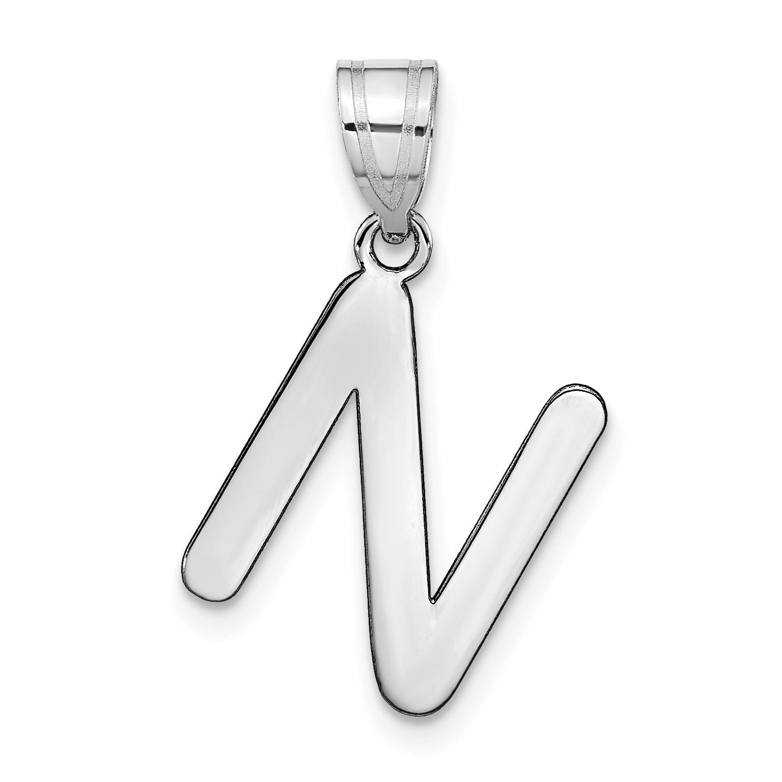 14K Gold Bubble Letter Initial Pendant