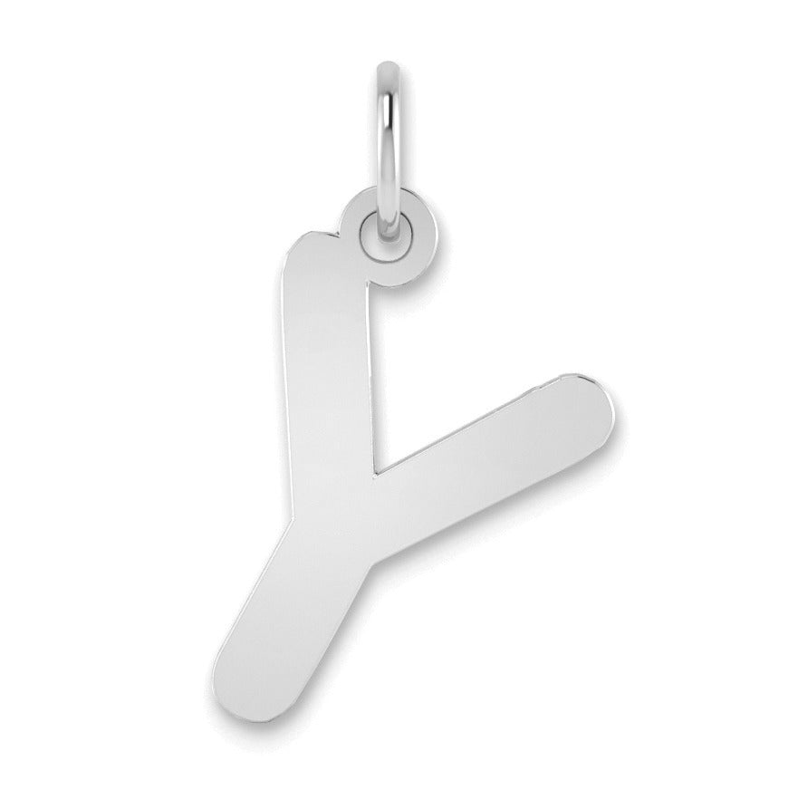 14K Gold Bubble Letter Initial Pendant
