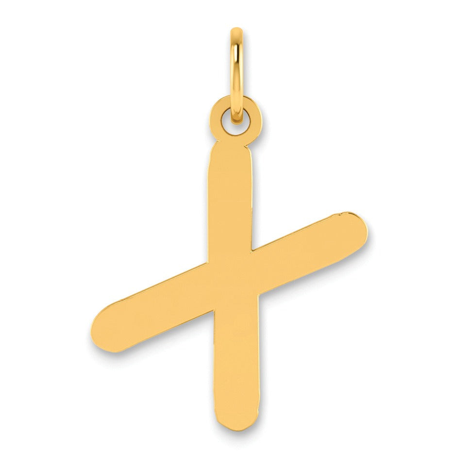 14K Gold Bubble Letter Initial Pendant