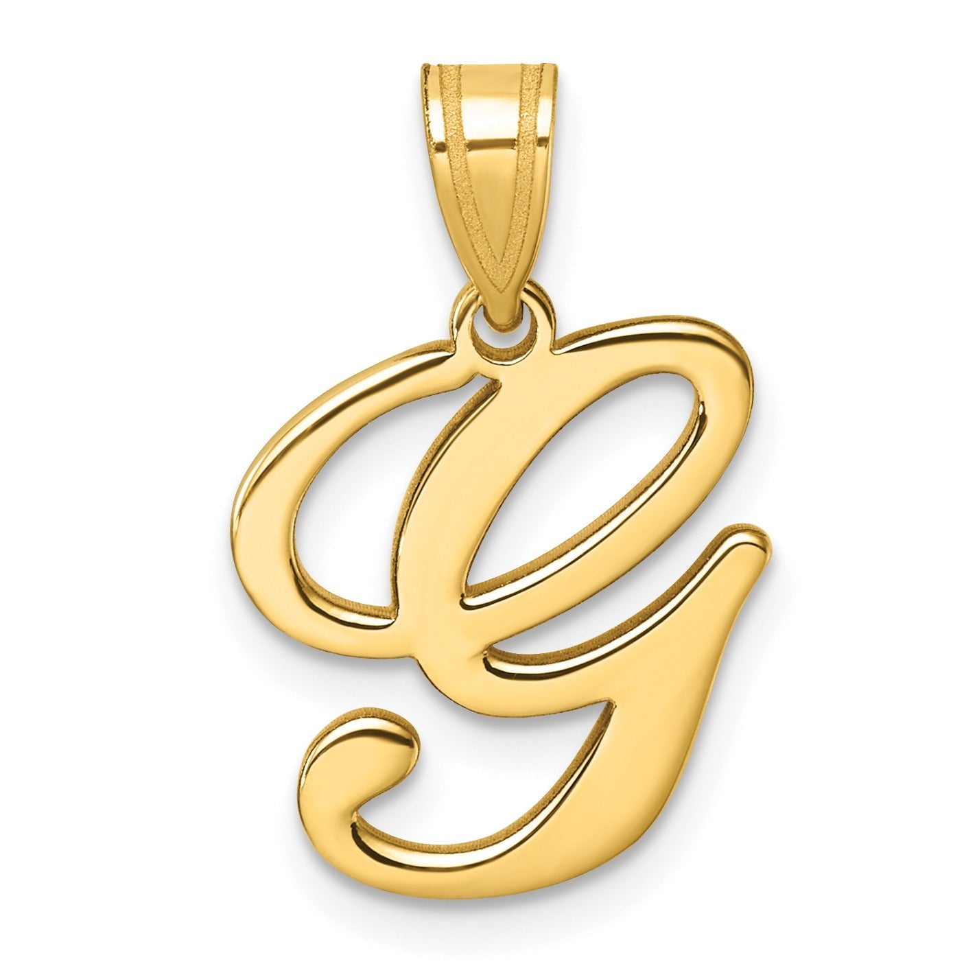 14k Gold Script Initial Charm Pendant