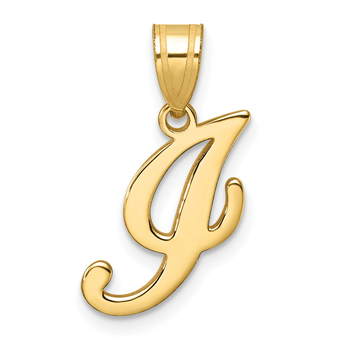 14k Gold Script Initial Charm Pendant