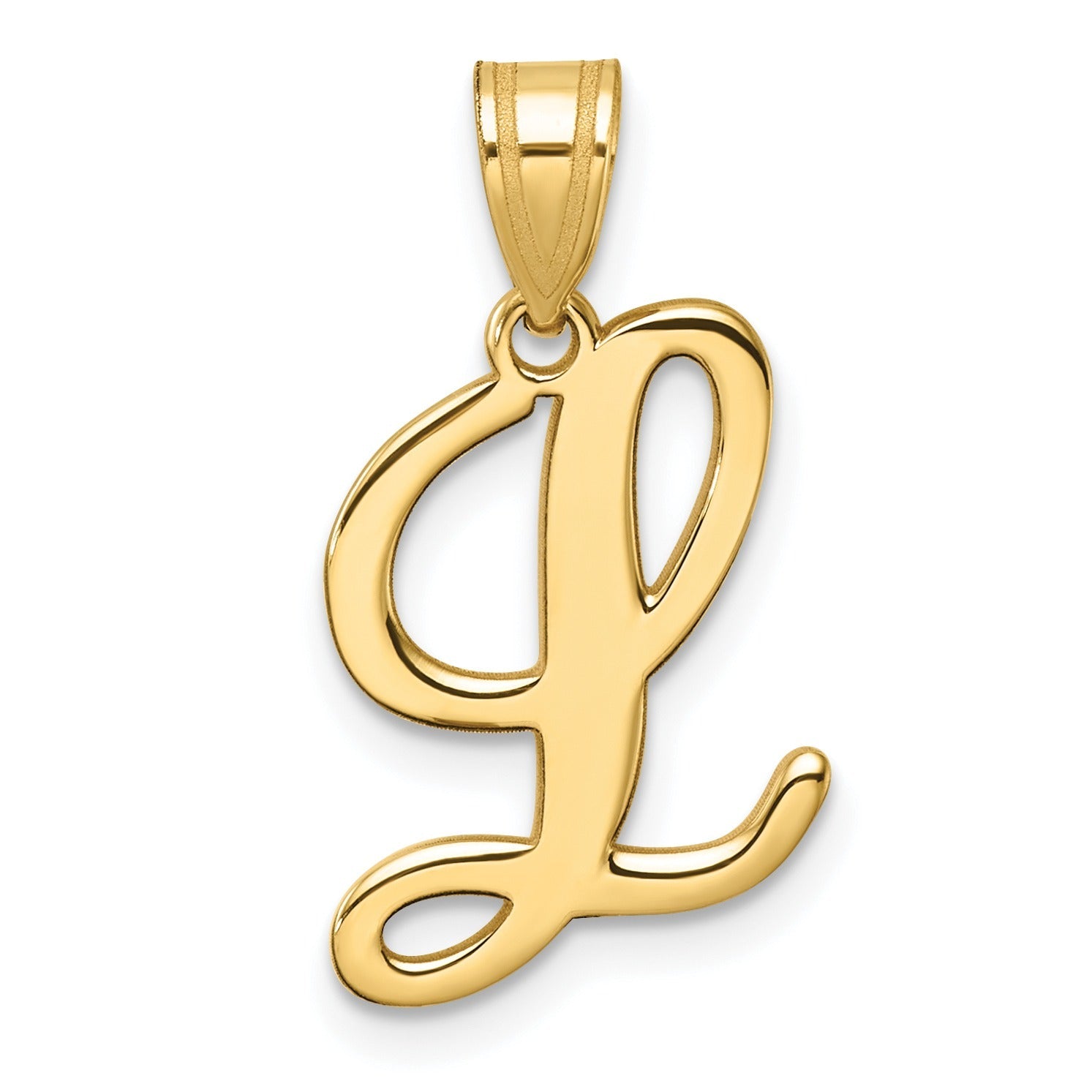 14k Gold Script Initial Charm Pendant