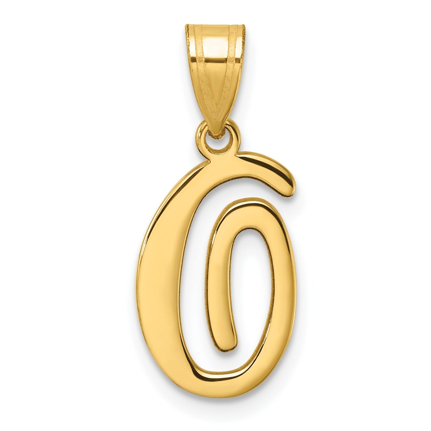 14k Gold Script Initial Charm Pendant