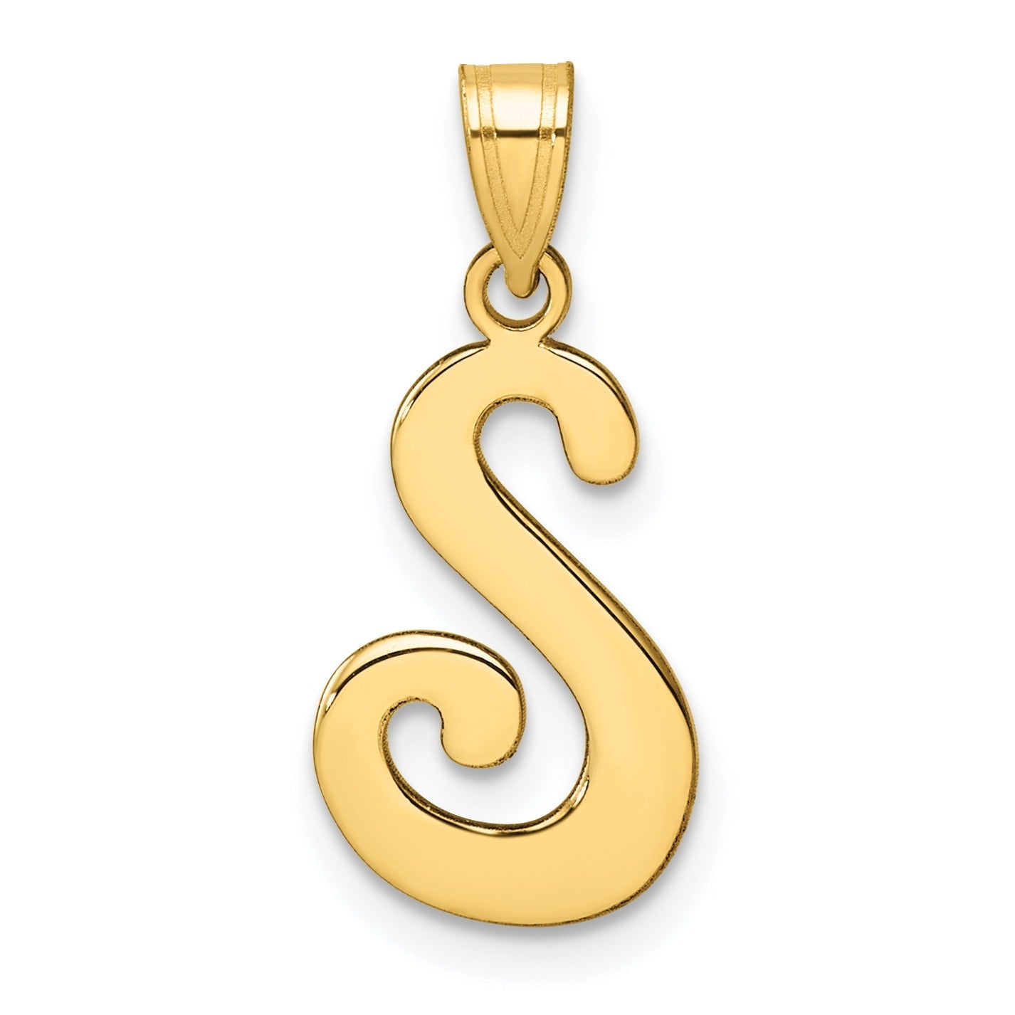 14k Gold Script Initial Charm Pendant