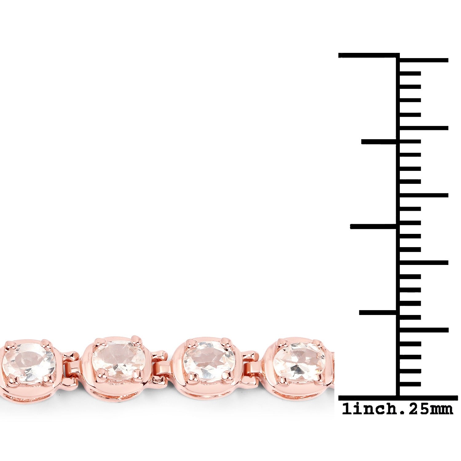 Genuine Morganite 14K Rose Gold Plated Silver Bracelet Fine Color Jewels