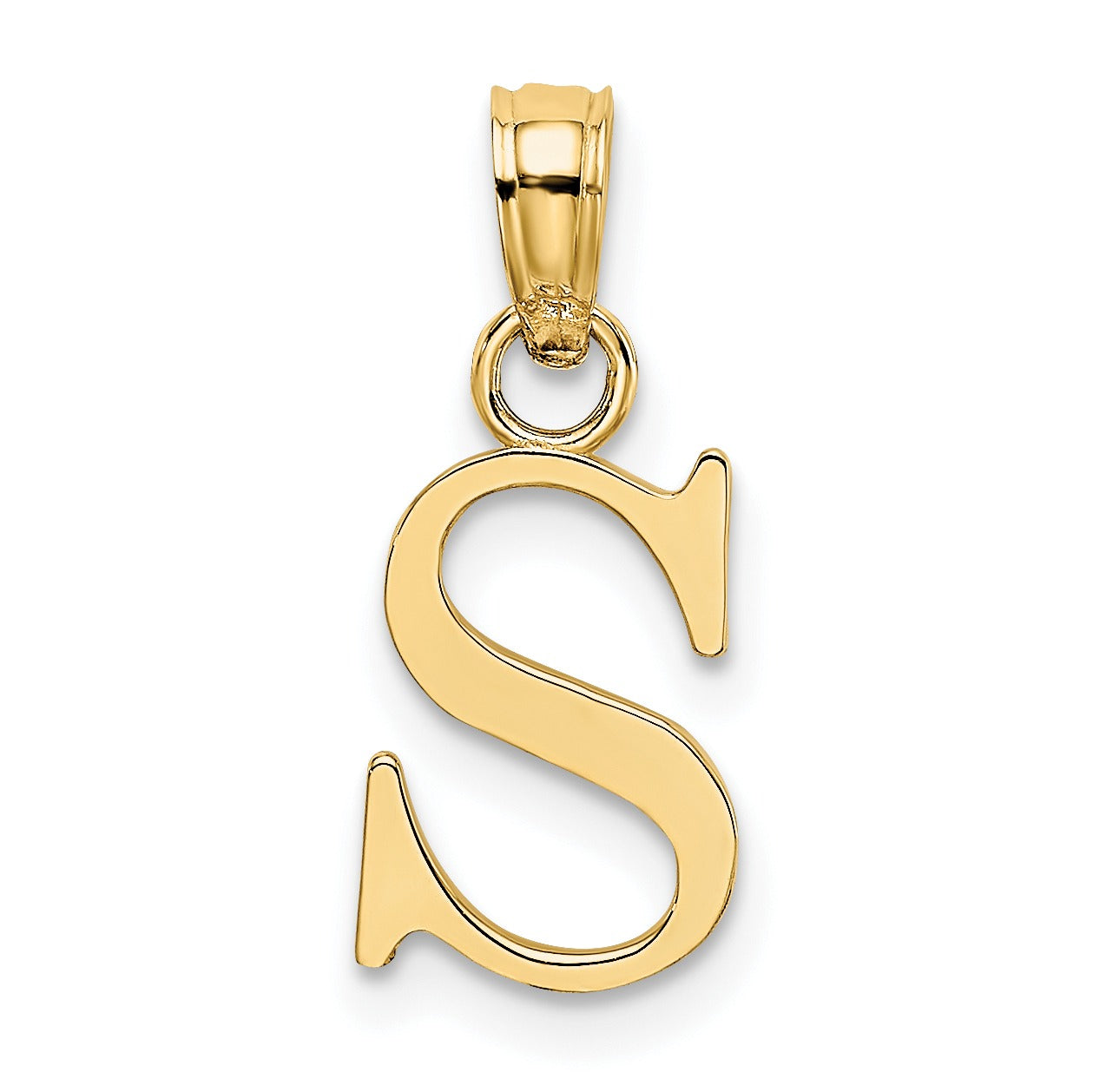 14k Gold Block Initial Letter Pendants