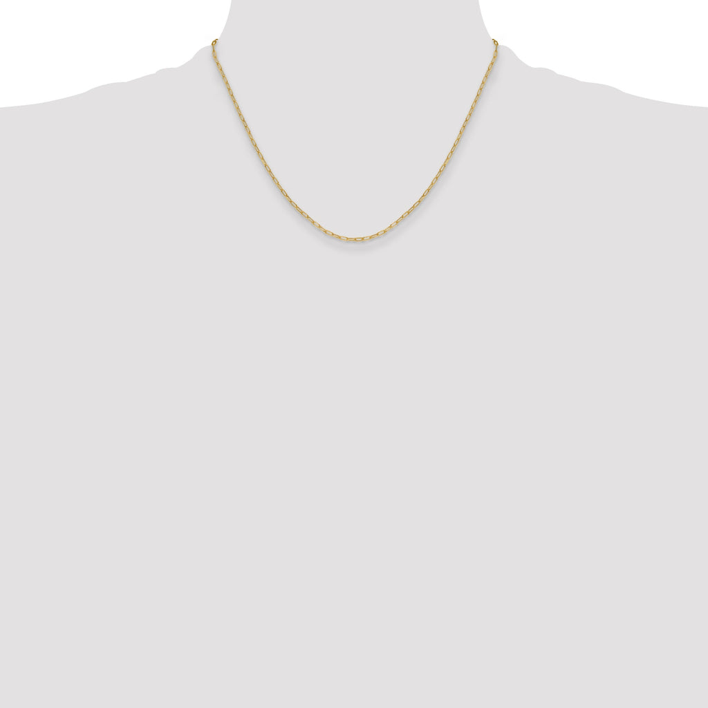 14k Yellow Gold Semi-Solid Beveled Paperclip Chain