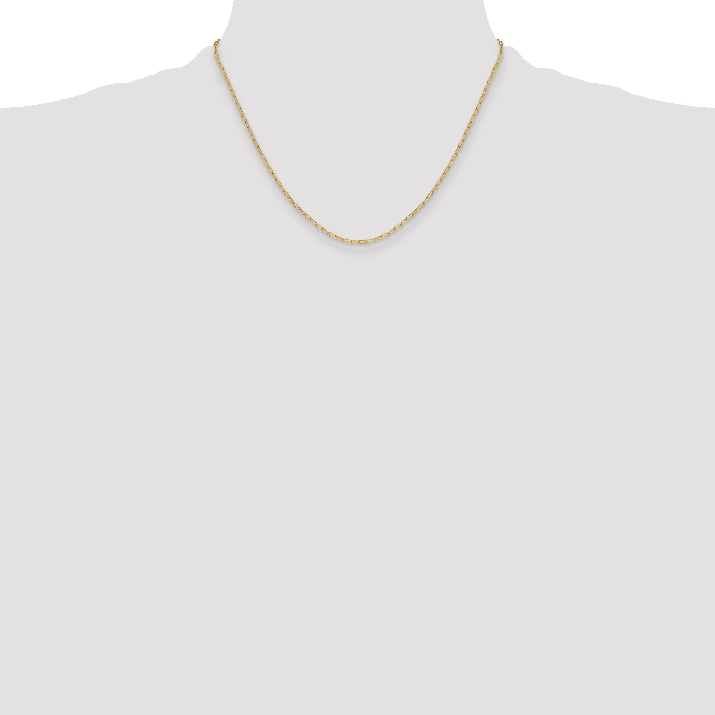 14k Yellow Gold Semi-Solid Beveled Paperclip Chain