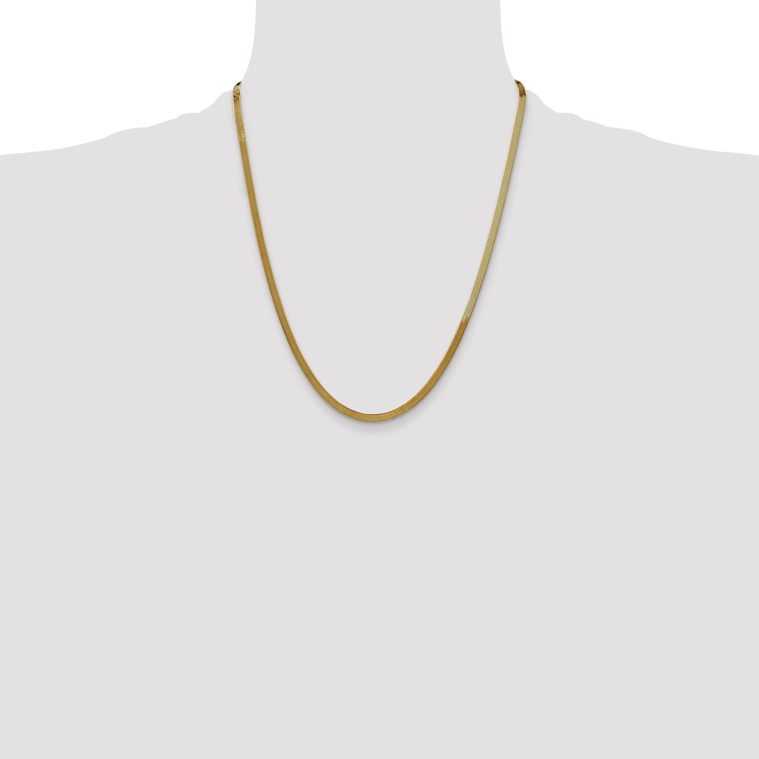 14k Yellow Gold  Silky Herringbone Chain For Men