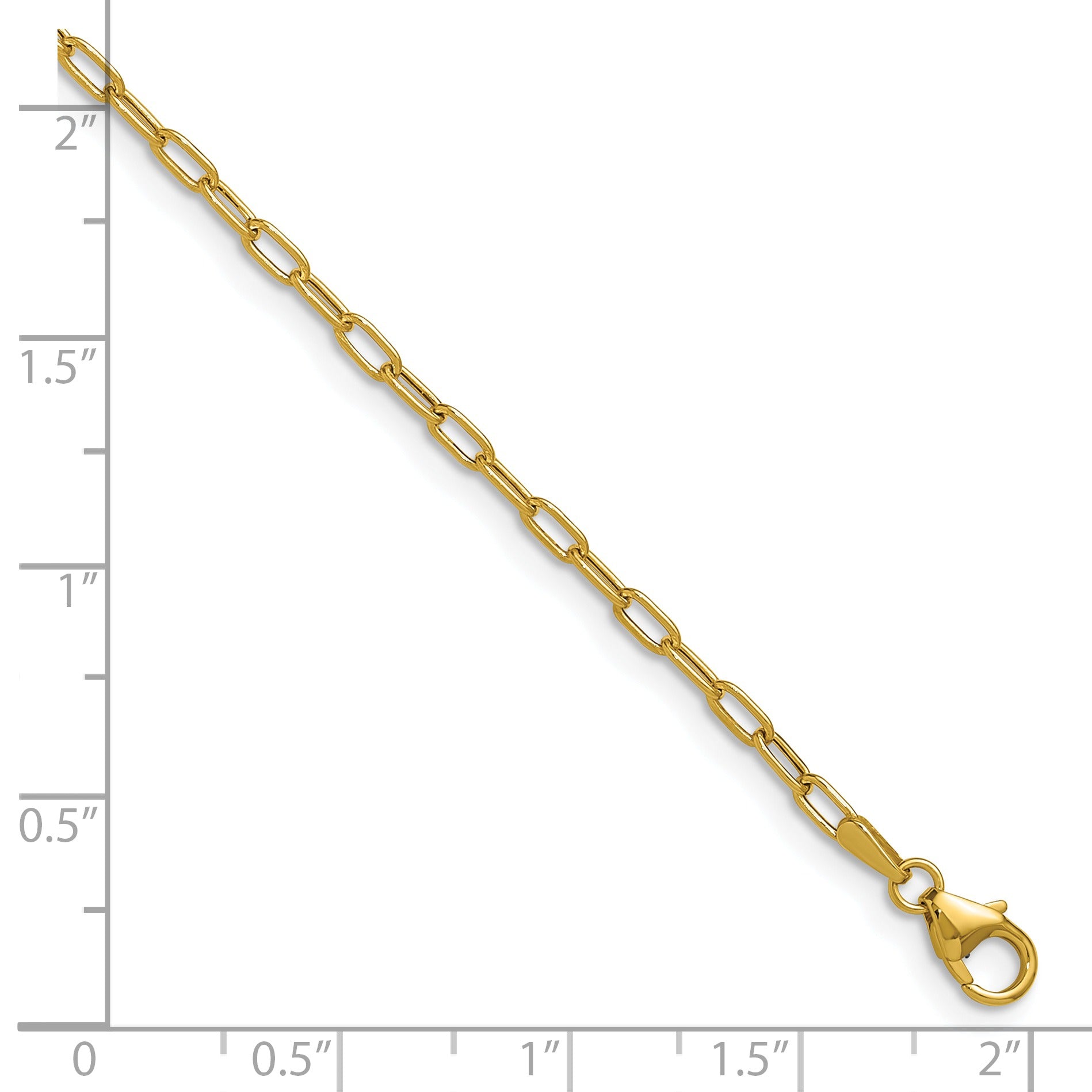 14k Yellow Gold Semi-Solid Paperclip Chain Necklace