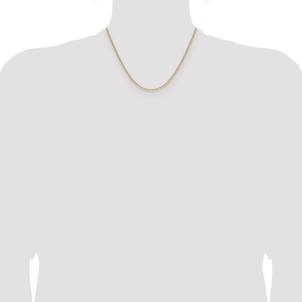 14k Yellow Gold Semi-Solid Paperclip Chain Necklace