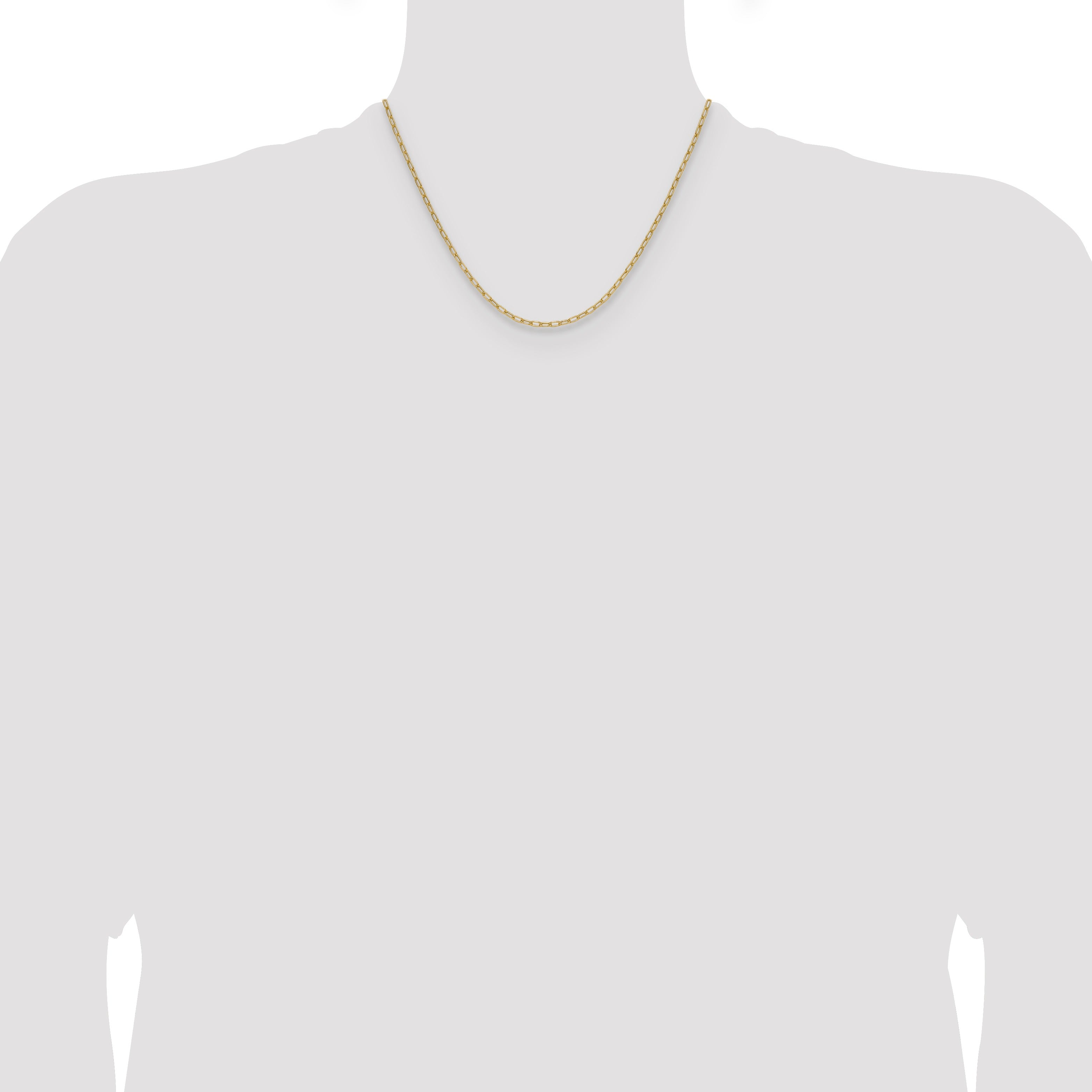 14k Yellow Gold Semi-Solid Paperclip Chain Necklace