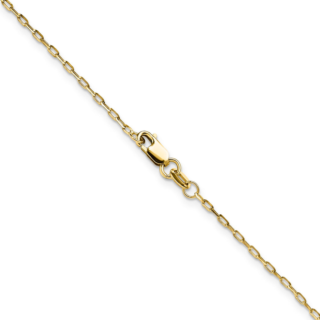 Diamond-Cut Open Long Link Cable Chain 14K Yellow Gold