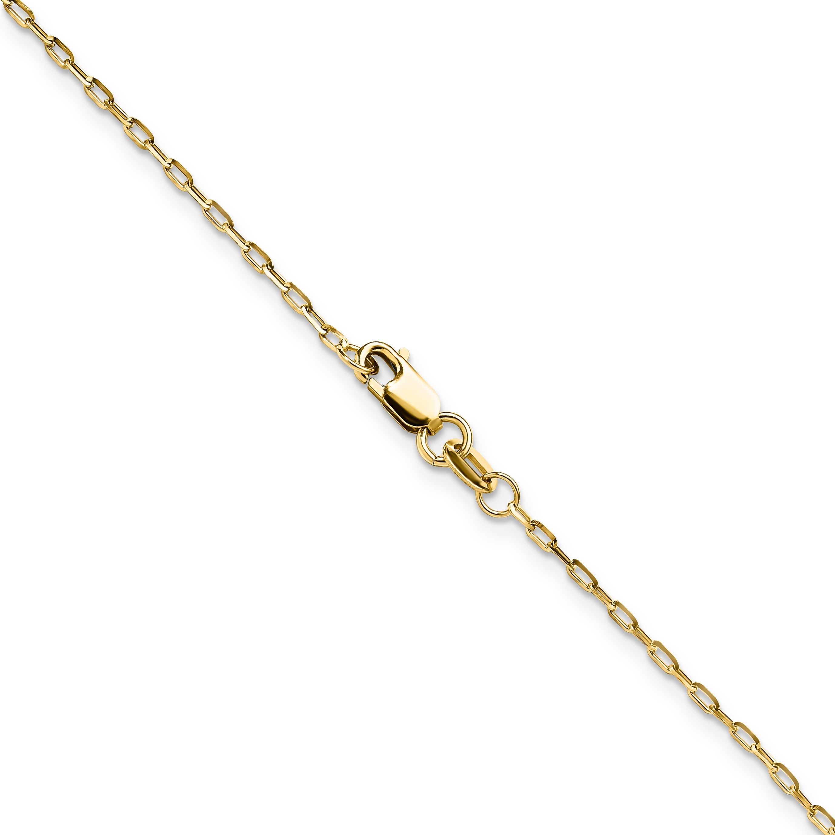Diamond-Cut Open Long Link Cable Chain 14K Yellow Gold