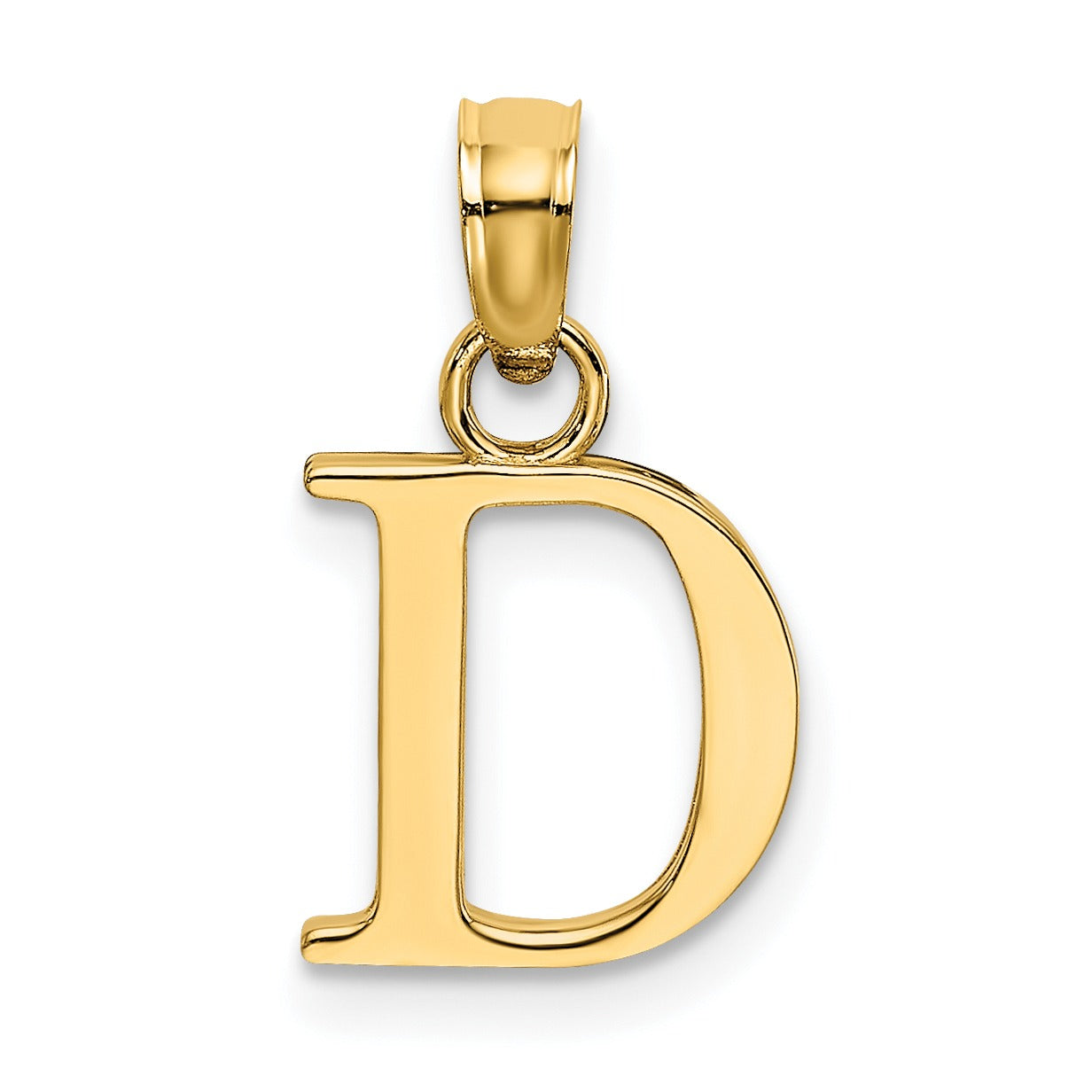 14k Gold Block Initial Letter Pendants