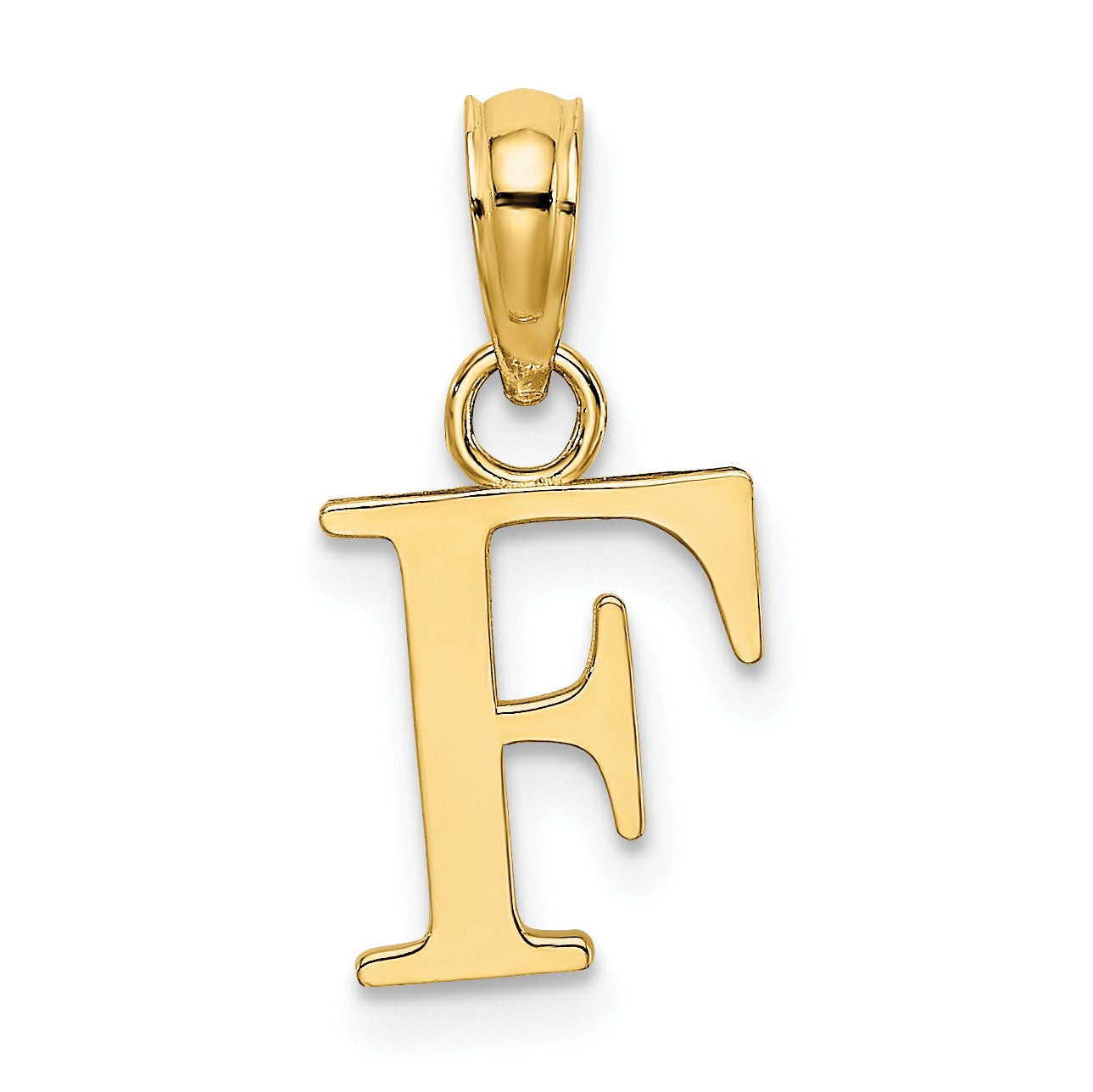 14k Gold Block Initial Letter Pendants