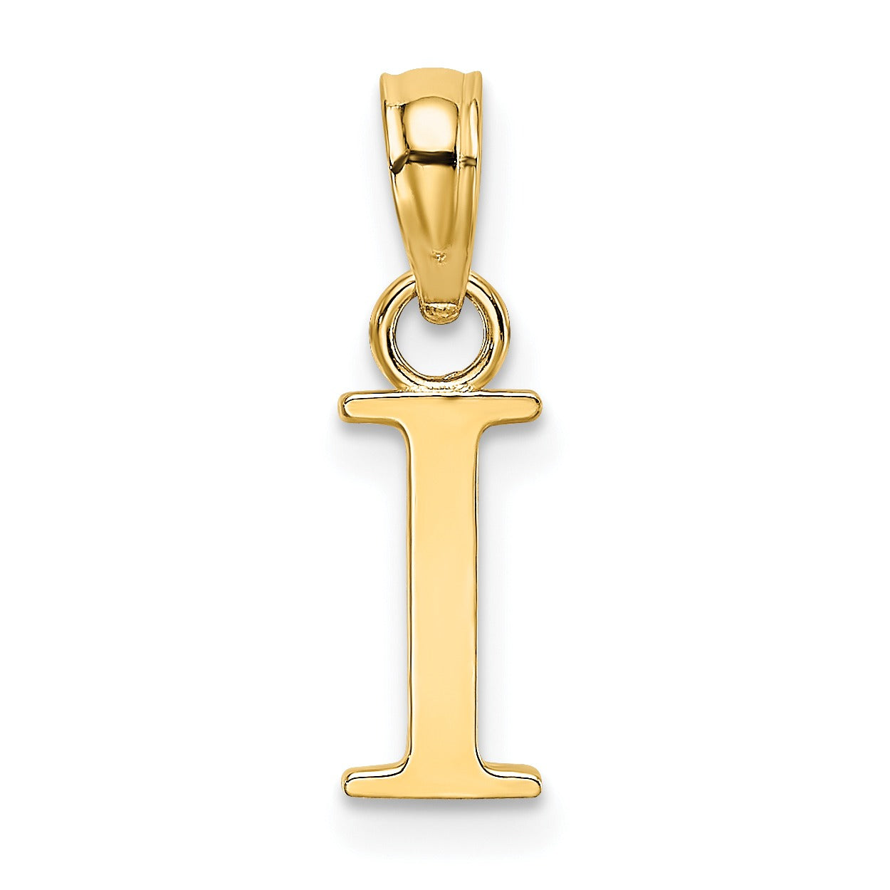14k Gold Block Initial Letter Pendants