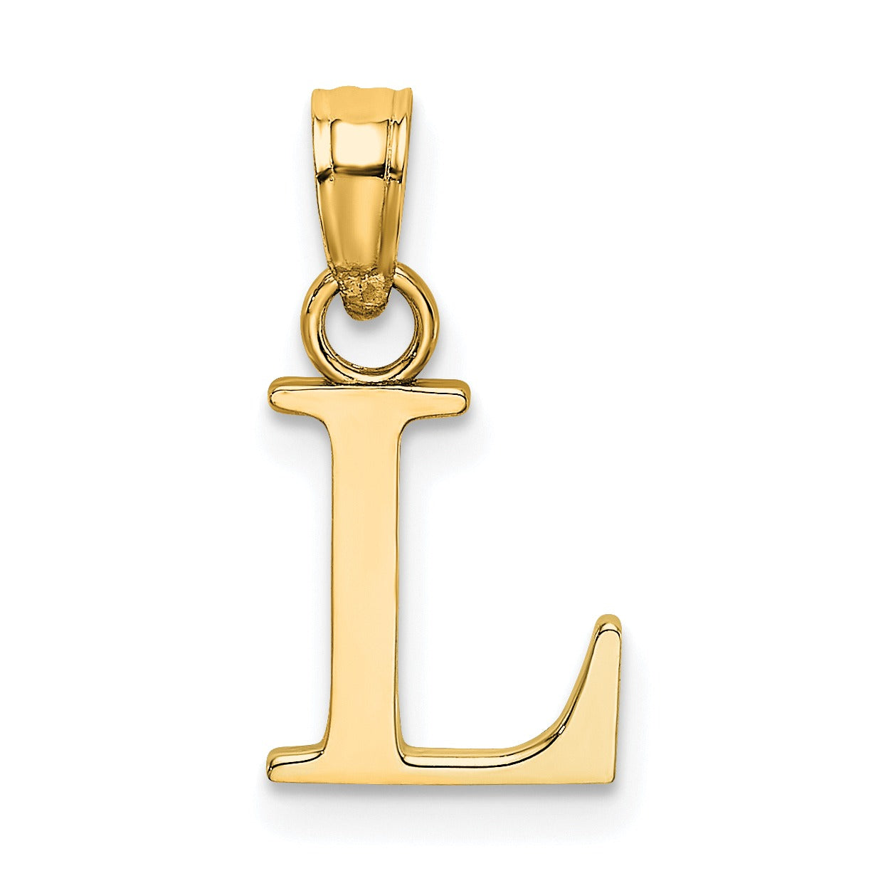 14k Gold Block Initial Letter Pendants