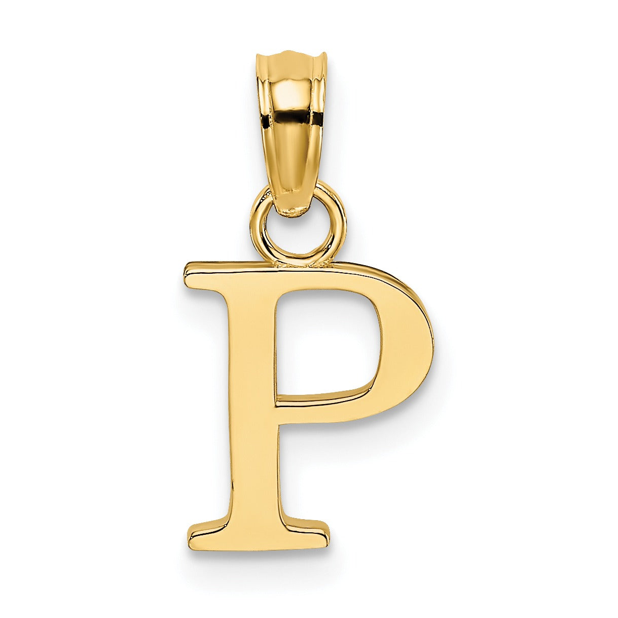 14k Gold Block Initial Letter Pendants