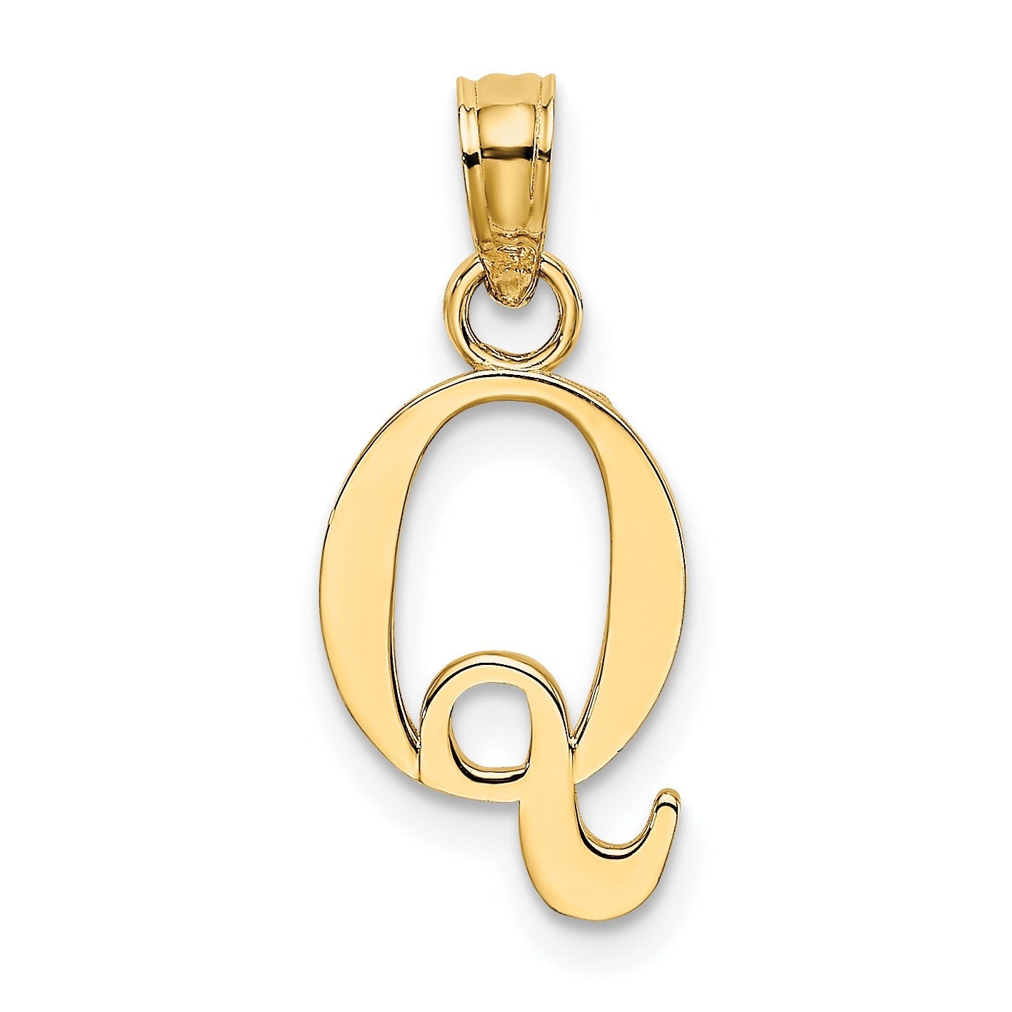 14k Gold Block Initial Letter Pendants