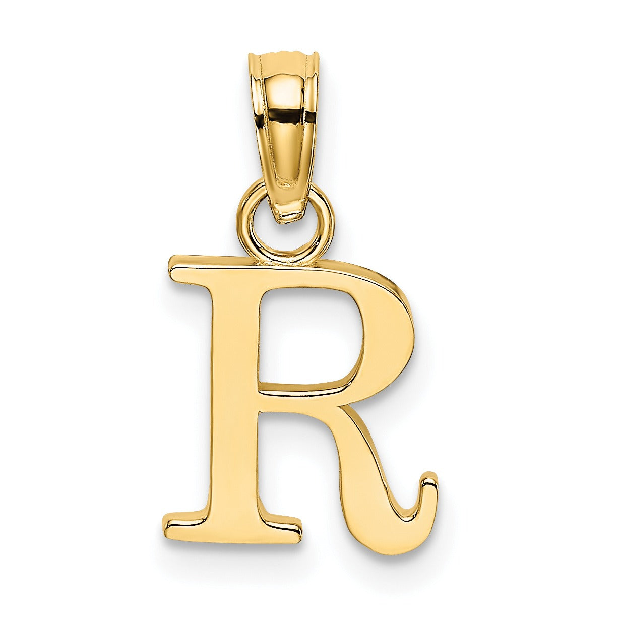 14k Gold Block Initial Letter Pendants