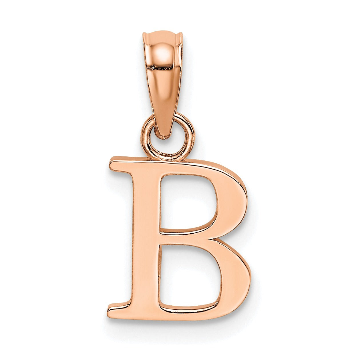 14k Gold Block Initial Letter Pendants