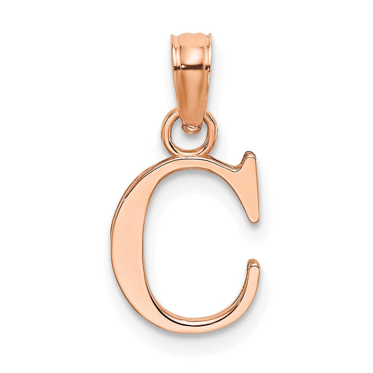 14k Gold Block Initial Letter Pendants