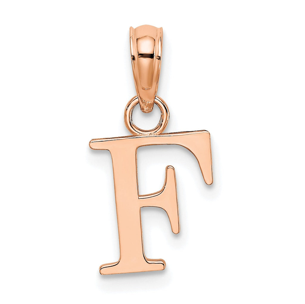 14k Gold Block Initial Letter Pendants