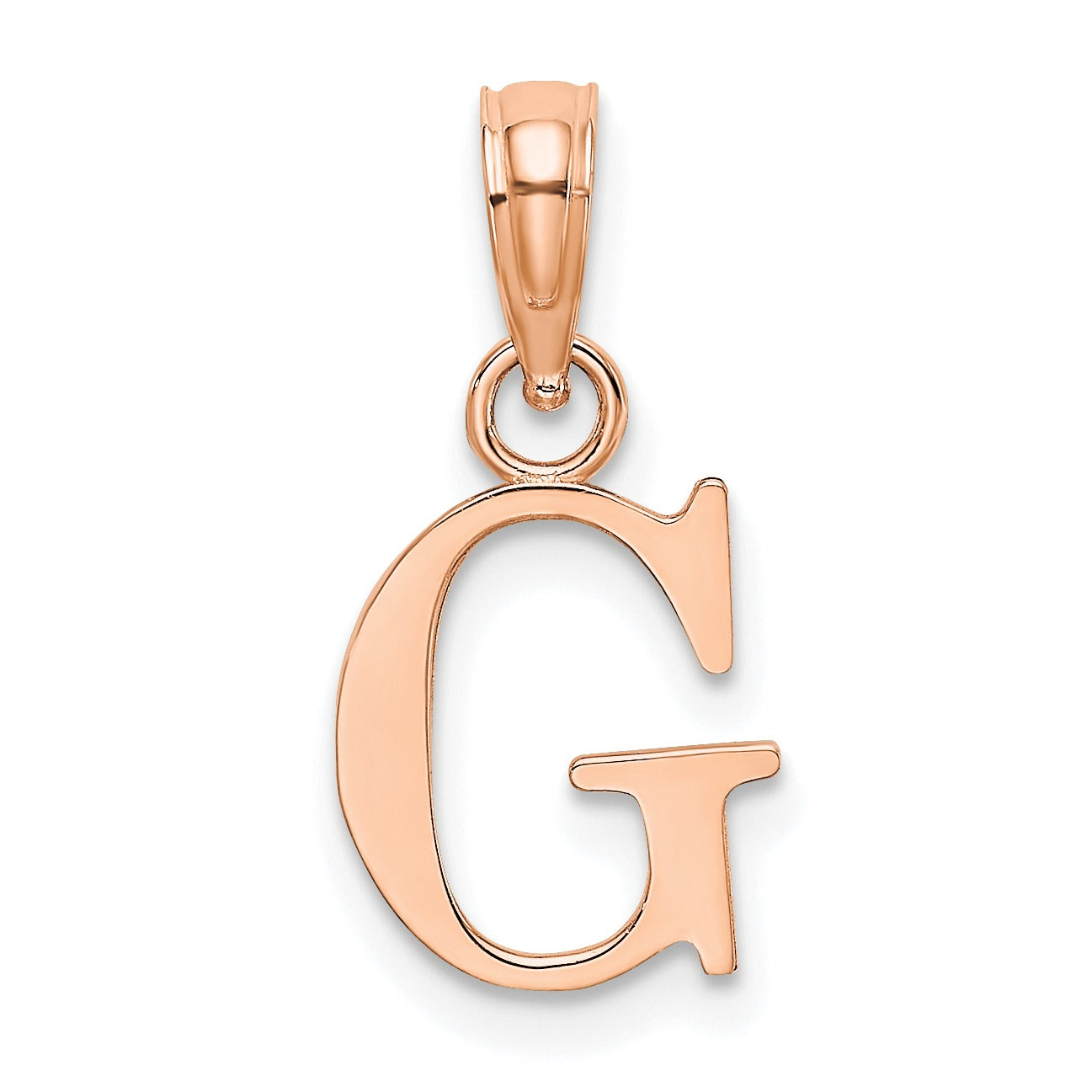 14k Gold Block Initial Letter Pendants