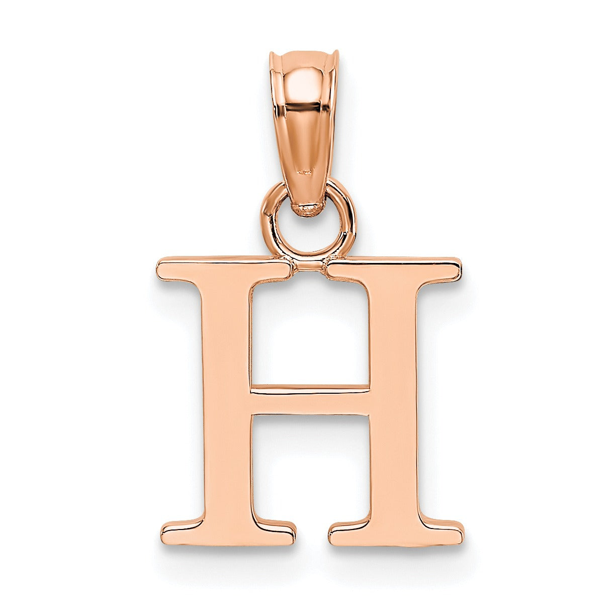 14k Gold Block Initial Letter Pendants