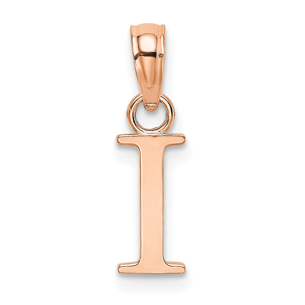 14k Gold Block Initial Letter Pendants