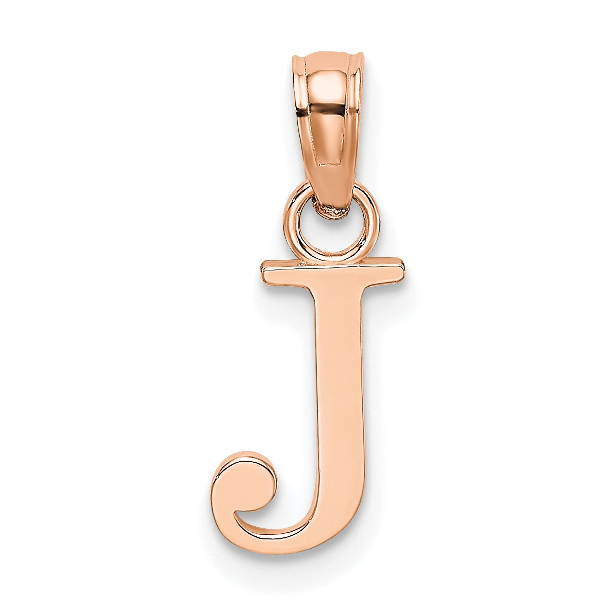 14k Gold Block Initial Letter Pendants