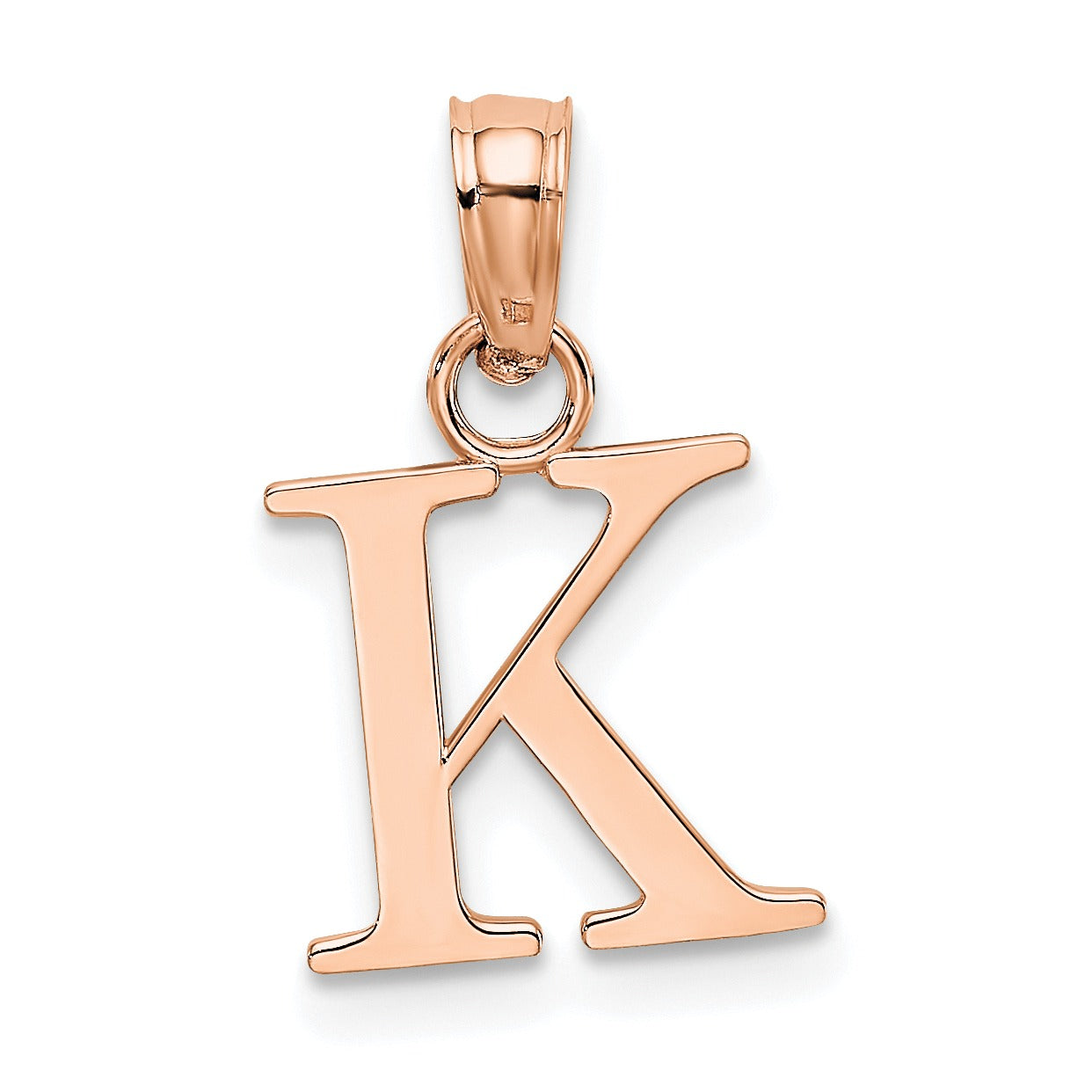 14k Gold Block Initial Letter Pendants