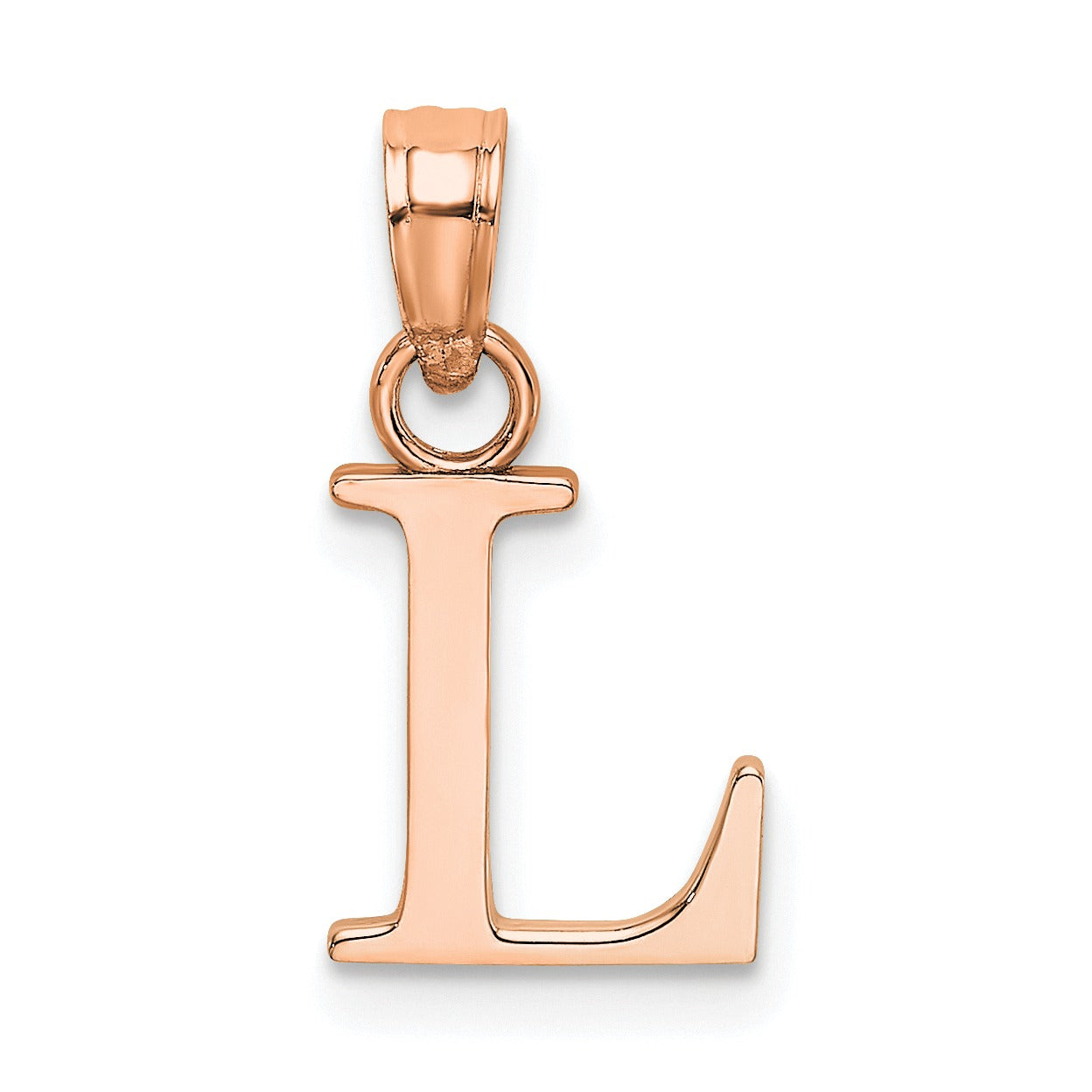 14k Gold Block Initial Letter Pendants