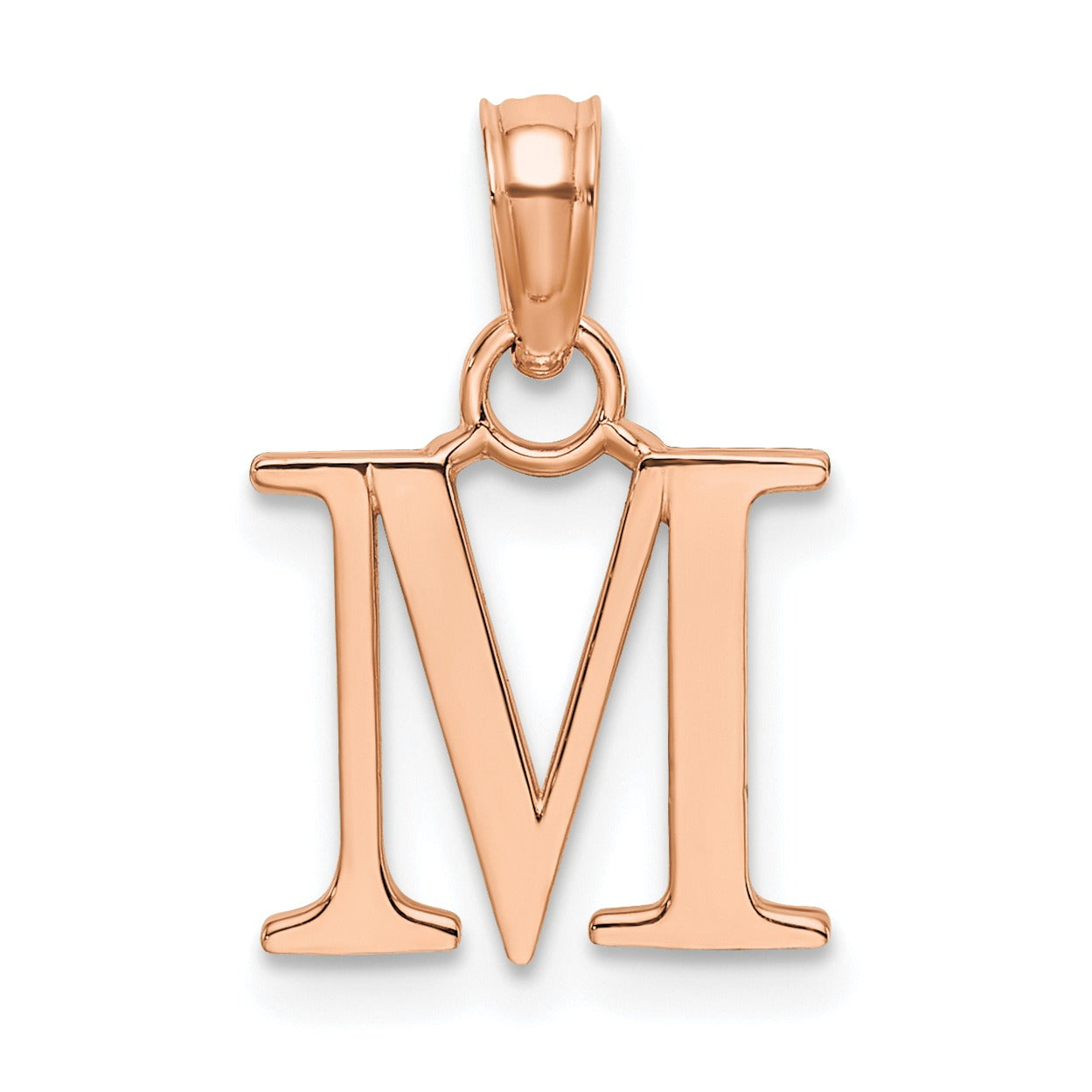 14k Gold Block Initial Letter Pendants