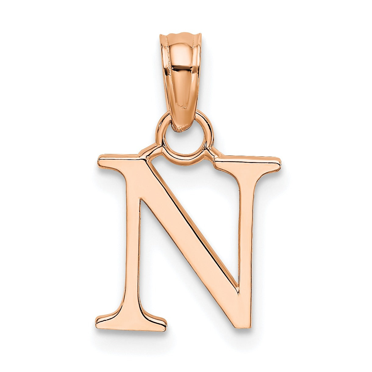 14k Gold Block Initial Letter Pendants